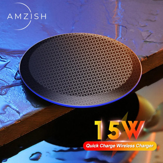amzish 15W Fast QI Wireless Charger For iPhone 11 Pro 8 X XR XS Max 15W USB Quick Wireless Charging Pad For Samsung S10 S9 Note9
