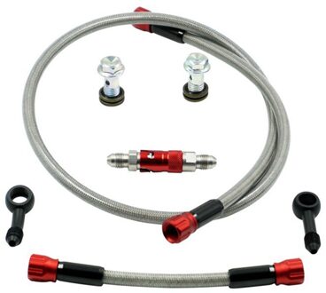 An3 Motorfiets Remleiding Slang Vloeistof Quick Release Connect Fitting Adapter Kit Rood