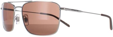 AN4301 Fry 275887 matte zwart donkergrijze zonnebril - maat Zilver