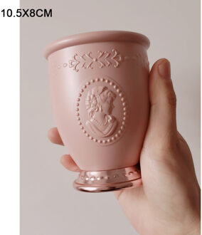 Anaglyph Queen Make Borstel Plastic Adel Relievo Cosmetische Borstel Opslag Wenkbrauwpotlood Organizer roze Cup