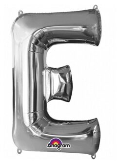 Anagram Grote letter ballon zilver E 86 cm