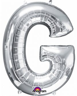 Anagram Grote letter ballon zilver G 86 cm