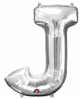 Anagram Grote letter ballon zilver J 86 cm