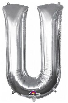 Anagram Grote letter ballon zilver U 86 cm