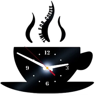 Analoge Klok Koffie Vorm Verwisselbare Diy Acryl 3d Spiegel Muursticker Decoratieve Klok Digitale Wandklok Настенные Часы 1