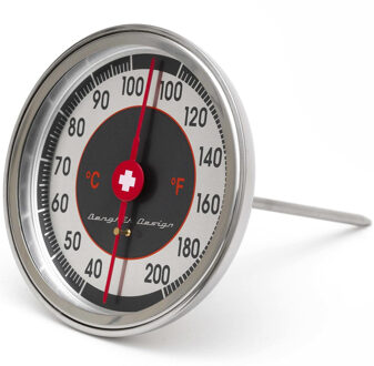 Analoge vleesthermometer / keuken thermometer kunststof 14 cm - Vleesthermometers Zilverkleurig