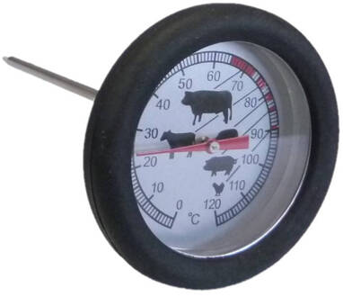 Analoge vleesthermometer / keuken thermometer RVS 12 cm - Vleesthermometers Zilverkleurig