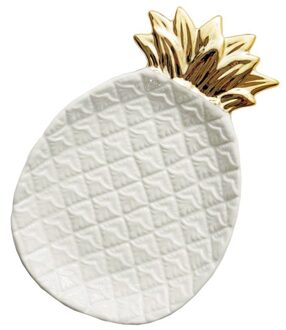 Ananas Keramische Opbergvak Ananas Sieraden Pallet Voedsel Pallet Droog Fruitschaal Home Decoratie Plaat Wit