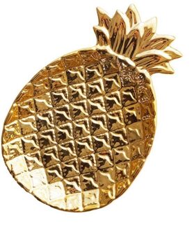 Ananas Keramische Opbergvak Ananas Sieraden Pallet Voedsel Pallet Droog Fruitschaal Woondecoratie Plaat goud