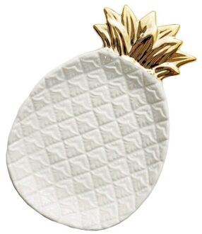 Ananas Keramische Opbergvak Ananas Sieraden Pallet Voedsel Pallet Droog Fruitschaal Woondecoratie Plaat wit