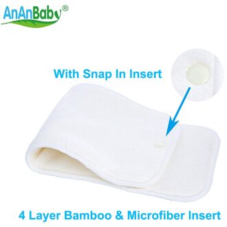 {AnAnBaby} 5 stuks Bamboe en Microfiber Inserts Herbruikbare Insert Met Snap In Voor Baby Doek Luier Baby Luier inserts Grootte: 14x35 CM
