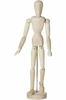 Anatomie tekenpop/ledenpop - man - 30 cm - hout - Modelpop mensen tekenen/schilderen Beige