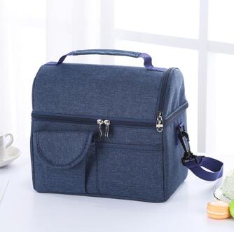 Anawishare Dikker Opvouwbare Koeltas Isolatie Thermische Lunchbox Picknick Eten Drinken Verse Houden Container Draagbare Ice Pack blauw