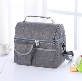 Anawishare Dikker Opvouwbare Koeltas Isolatie Thermische Lunchbox Picknick Eten Drinken Verse Houden Container Draagbare Ice Pack grijs