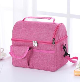 Anawishare Dikker Opvouwbare Koeltas Isolatie Thermische Lunchbox Picknick Eten Drinken Verse Houden Container Draagbare Ice Pack roze