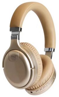 Anc Bluetooth Headset Active Noise Cancelling Draadloze 3D Stereo Hoofdtelefoon Mic Koptelefoon Deep Bass Hifi Sound Gaming Oortelefoon goud