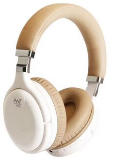 Anc Bluetooth Headset Active Noise Cancelling Draadloze 3D Stereo Hoofdtelefoon Mic Koptelefoon Deep Bass Hifi Sound Gaming Oortelefoon wit