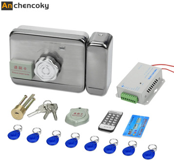 Anchencoky Electronic Lock Electric Gate Door Lock support IC card unlock with 3A power stabilizer for Video Intercom Doorbell