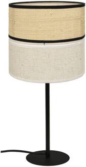 Andaman tafellamp, textiel, beige, hoogte 44 cm naturel, lichtbruin, zwart