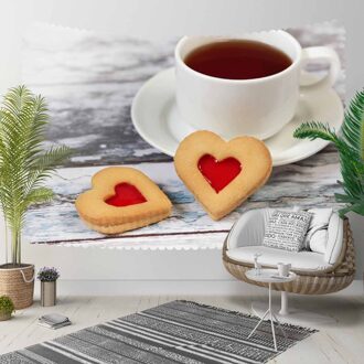 Anders Grijs Houten kopje Thee Harten Broodjes 3D Print Decoratieve Hippi Bohemian Muur Opknoping Landschap Tapijt Muur Art 140x140