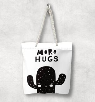 Anders Zwart Wit Meer Hugs Cactus Scandinavische Wit Touw Handvat Canvas Tas Cartoon Print Ritssluiting Tote Bag Schoudertas