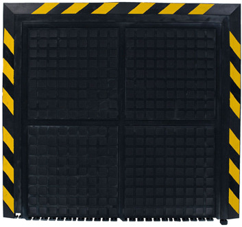 Andersen Hog Heaven III modulaire rubber werkplaatsmat - Gele rand - Eindstuk Zwart
