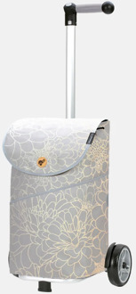 Andersen Unus boodschappentrolley grijze bloemen Grijs