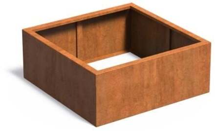 Andes cortenstaal 100x100x40 cm zonder bodem