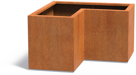 Andes cortenstaal 100x100x50x60 cm hoek plantenbak