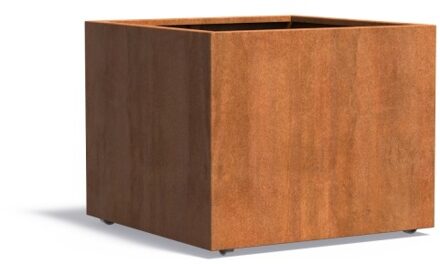Andes cortenstaal 100x100x80 cm plantenbak met wielen