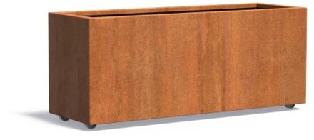 Andes cortenstaal 150x50x60 cm plantenbak met wielen