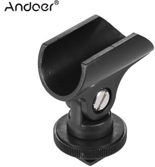 Andoer 19Mm Plastic Mic Microfoon Houder Clip Met Shoe & 1/4 "Schroef Gat Voor Dslr Camera
