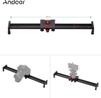 Andoer 20/16/12 inch Aluminium Camera Track Slider Video Stabilizer Rail voor Cellphone/DSLR Camcorder DV Film Fotografie 50cm