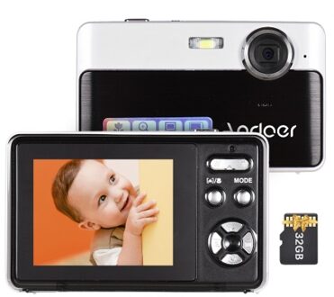 Andoer 4K Compact Digital Camera Video Camcorder 48MP 2.4 Inch IPS Screen with 32GB Memory Card