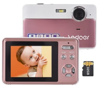 Andoer 4K Compact Digital Camera Video Camcorder 48MP 2.4 Inch IPS Screen with 32GB Memory Card