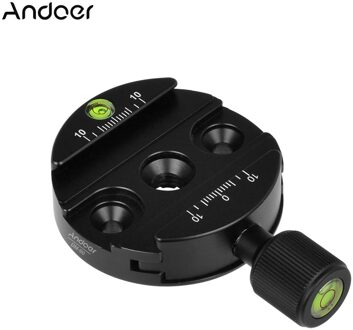 Andoer 60mm Aluminium DSLR Camera Quick Release Plaat Clamp 3/8 "met 1/4" Adapter Bubble Level voor Arca Swiss QR Plaat