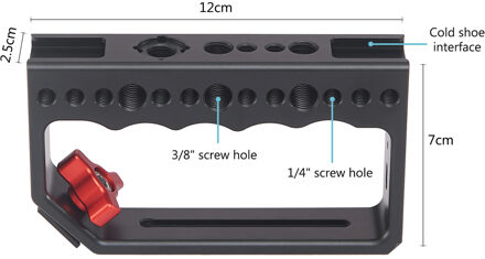 Andoer Camera Kooi Universele Video Stabiliserende Rig Handgreep Cold Shoe Mount voor DSLR Camera Kooi Monitor LED Light Microfoon