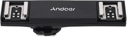 Andoer Dual Flitsschoen Flash Speedlite Licht Beugel Splitter voor Canon 7DII 70D 5DR 5DRS 5 DIII 6D DSLR Camera Camcorder