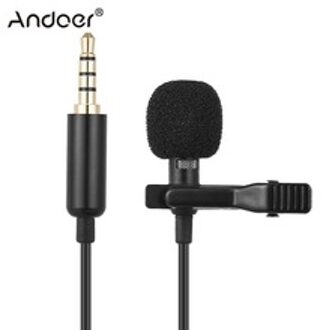 Andoer EY-510A Mini Draagbare Clip-on Revers Lavalier Condensator Microfoon Bedrade Microfoon voor iPhone Mobiele Telefoon DSLR Camera Laptop