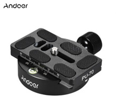 Andoer KZ-40 Universele Aluminium Statief Hoofd Disc Klem Adapter w/PU-70 Quick Release Plaat Compatibel voor Arca Swiss