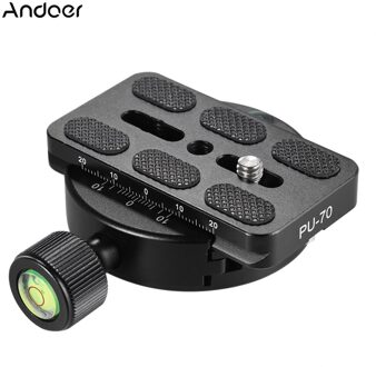 Andoer KZ-40 Universele Statief Hoofd Disc Klem Adapter w/PU-70 Quick Release Plaat Compatibel voor Arca Swiss Aluminiumlegering