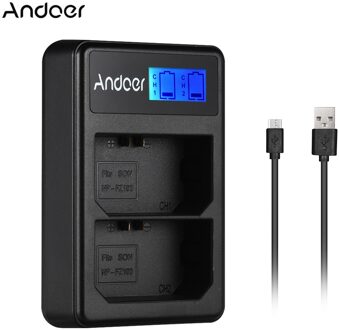 Andoer LCD2-FZ100 Lcd Display Usb Input Dual Channel Camera Batterij Oplader Voor Sony NP-FZ100 Batterij Voor Sony A9 A7RIII A7III