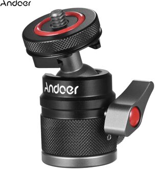 Andoer Mini Ball Head Adapter Monitor Mount Koud Schoen Adapter 360 ° Roterende Aluminium 1/4 "& 3/8" schroef Voor Camera Monitor
