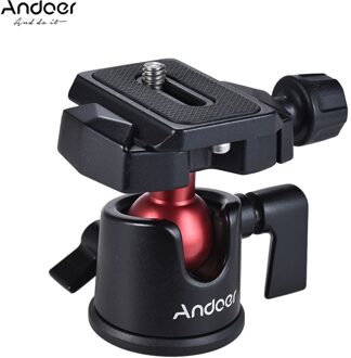 Andoer Mini Ball Head Ballhead Tabletop Tripod Stand Adapter Photography w/ Quick Release Plate for Canon Nikon Sony DSLR Camera