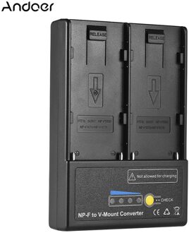 Andoer NP-F naar V-mount Batterij Converter Adapter Plaat met Dual Slot voor NP-F550 NP-F750 NP-F970 Serie