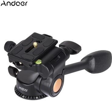 Andoer Q08 Video Statief Bal Hoofd 3-Way Vloeistof Hoofd Rocker Arm Met Quick Release Plate Voor Dslr Camera statief Monopod
