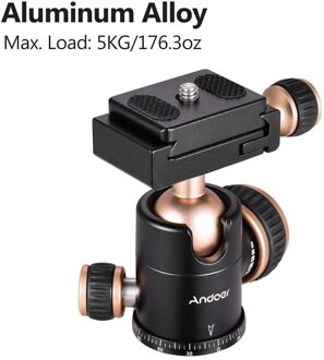 Andoer Q30 Cnc Panorama Tripod Ball Head Aluminium Materiaal Max. Belasting 5Kg 360 Graden Rotatie Met 1/4 3/8 Inch Schroefgat