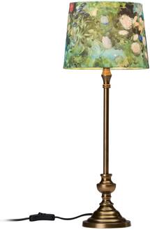 Andrea tafellamp messing/groen met patroon messing, groen