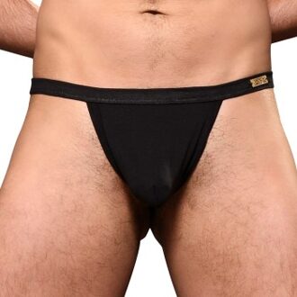 Andrew Christian Almost Naked Bamboo Thong * Actie * Blauw,Zwart - Medium