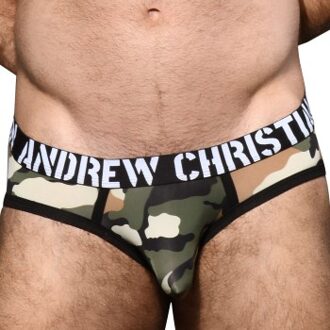 Andrew Christian Almost Naked Camouflage Brief * Actie * Versch.kleure/Patroon,Groen,Bruin - Small,X-Large